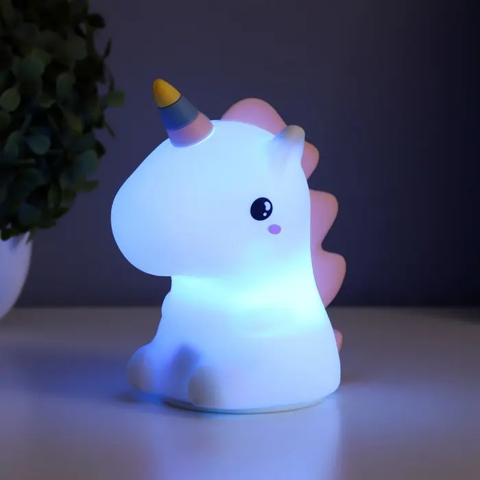 Фигурка светящаяся RISALUX «Единорог», LED-ночник, мякиш, USB, АКБ, белый, 9.5×13×14.5 см