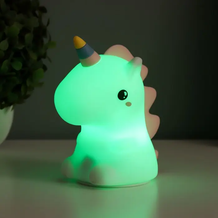 Фигурка светящаяся RISALUX «Единорог», LED-ночник, мякиш, USB, АКБ, белый, 9.5×13×14.5 см