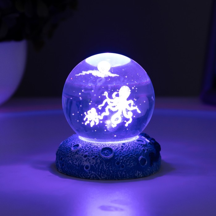 Фигурка светящаяся RISALUX «Осьминоги», LED-ночник, 1 Вт, USB, 6×6×8 см