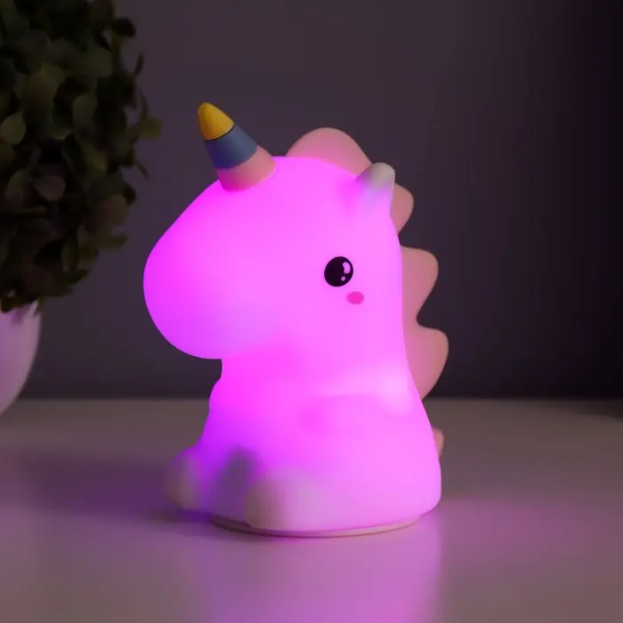 Фигурка светящаяся RISALUX «Единорог», LED-ночник, мякиш, USB, АКБ, белый, 9.5×13×14.5 см