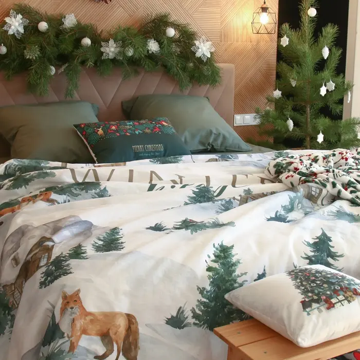 Постельное бельё "Этель" 2 сп Winter village 175*215 см, 200*220 см, 70*70 см - 2 шт, бязь 125гр/м2