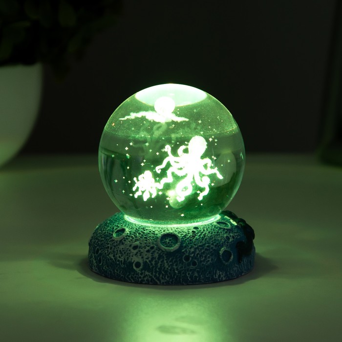 Фигурка светящаяся RISALUX «Осьминоги», LED-ночник, 1 Вт, USB, 6×6×8 см