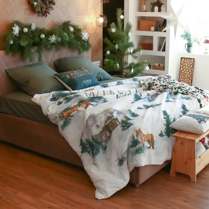 Постельное бельё "Этель" 2 сп Winter village 175*215 см, 200*220 см, 70*70 см - 2 шт, бязь 125гр/м2